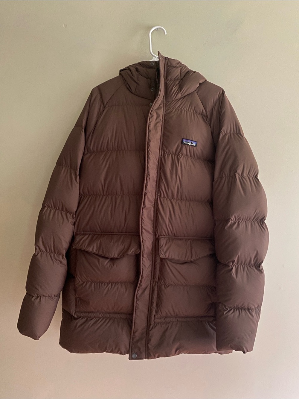 Patagonia Brown Hooded Puffer Coat Silent Down NWOT Men’s XL